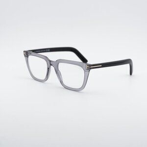 Tom Ford FT5963-B 020 Eyeglasses Grey/Black 50mm Square Frame, Blue Light Block
